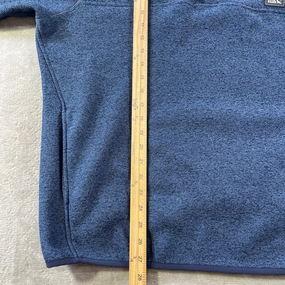Eddie Bauer  Fleece Pullover Mens Large Heathered Blue Mock Neck School Preppy